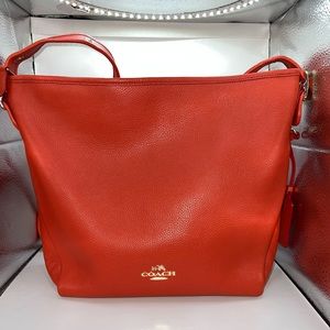 COACH pebble leather duffle